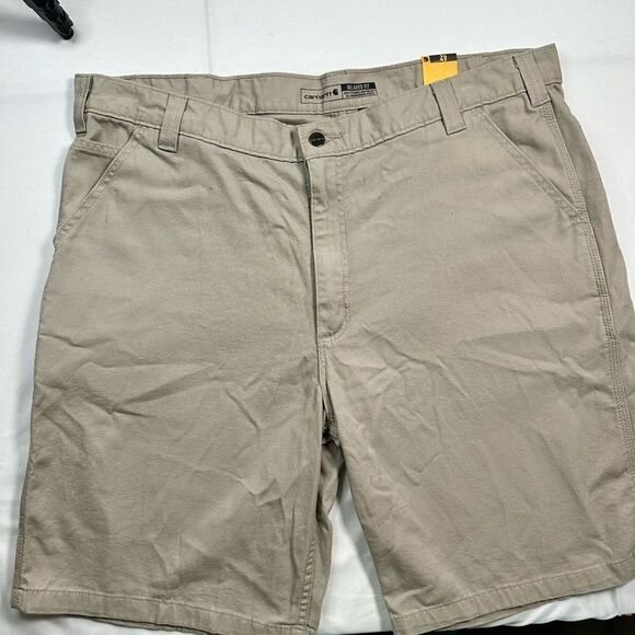 NWT Carhartt Men’s Rugged Flex Relax Fit Canvas Work 10” Short - Tan - Size 42 - Picture 2 of 10